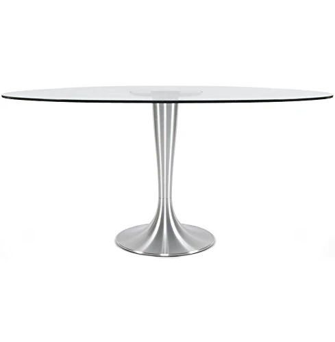 Alterego - Table à dîner design 'KRYSTAL' ovale en verre - 160x108 cm