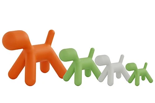 MagisMeToo Tabouret avec Surface Mate en polyéthylène Forme de Chien pour Enfant, Blanc, CL