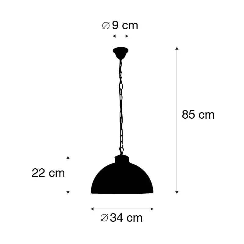 QAZQA magna licht88 - Suspension Rustique - 1 lumière - Ø 340 mm - Brun rouille - Industriel,Rustique - Éclairage intérieur - Salon I Chambre I Cuisine I Salle à manger