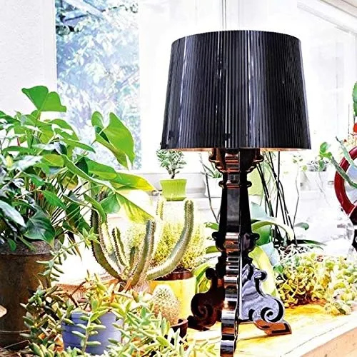 Kartell Bourgie, Lampe de Table, Noir Brillant, Version Dimmable
