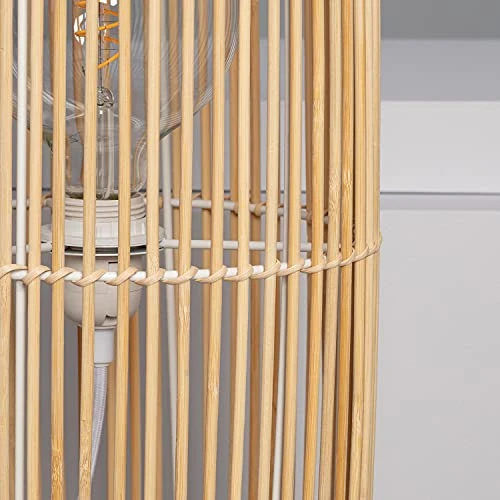 LEDKIA LIGHTING Lampadaire Bambou Komu 1000x250 mm Naturel E27 Bambou pour Décoration Salon, Chambre, Cuisine