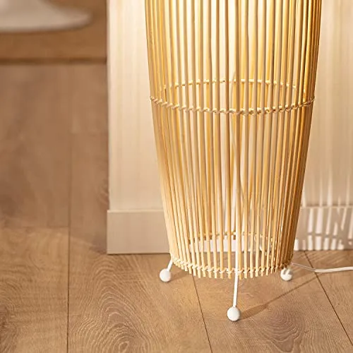LEDKIA LIGHTING Lampadaire Bambou Komu 1000x250 mm Naturel E27 Bambou pour Décoration Salon, Chambre, Cuisine