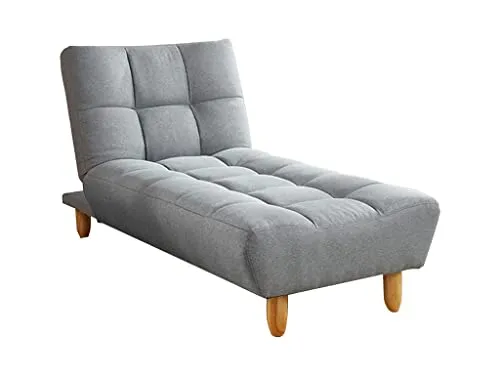 Vente-unique - Méridienne clic clac en Tissu Esteban - Gris