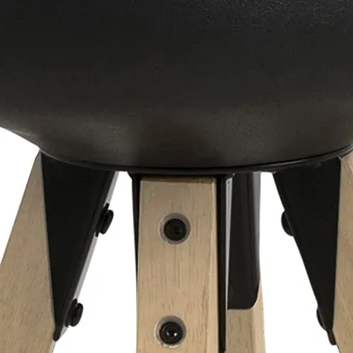 Marque Amazon - Movian Arendsee - Lot de 2 tabourets de bar, 55 x 48,5 x 111,5 cm (longueur x largeur x hauteur), Noir/ pieds en hévéa finition chêne huilé