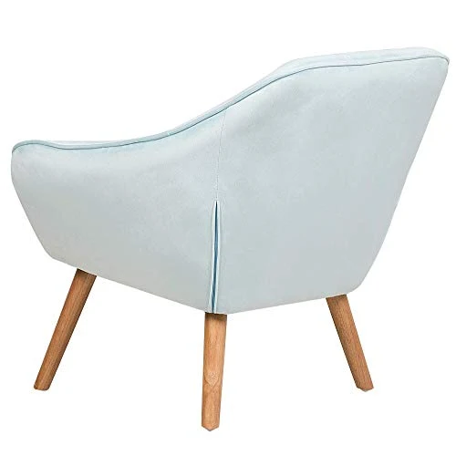 Beliani - Fauteuil - Karis - en Velours, Bleu Clair