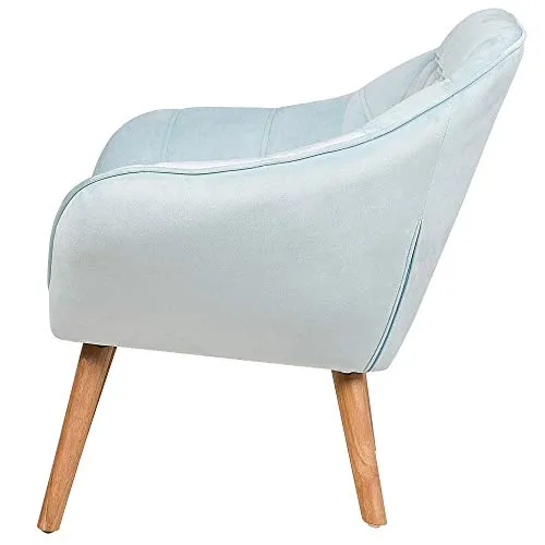 Beliani - Fauteuil - Karis - en Velours, Bleu Clair
