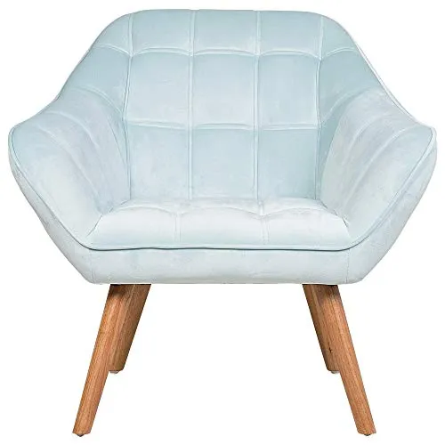 Beliani - Fauteuil - Karis - en Velours, Bleu Clair