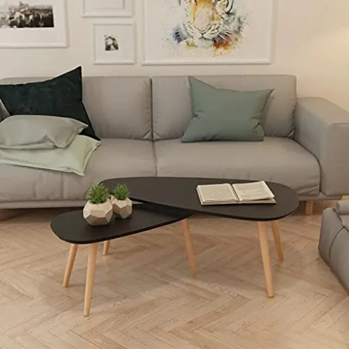 vidaXL Ensemble de Tables Basses 2 pcs Table d'Appoint Bois de Pin Massif