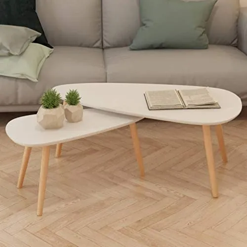 vidaXL Ensemble de Tables Basses 2 pcs Table d'Appoint Bois de Pin Massif