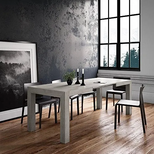 MOBILI FIVER, Table Extensible Cuisine, Iacopo, Ciment, 140 x 90 x 77 cm, Mélaminé, Made in Italy