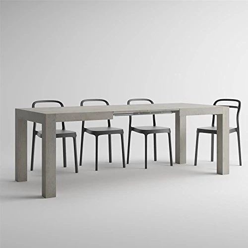 MOBILI FIVER, Table Extensible Cuisine, Iacopo, Ciment, 140 x 90 x 77 cm, Mélaminé, Made in Italy