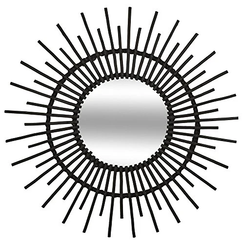 Atmosphera - Miroir en rotin Soleil D 76 cm Coloris Noir