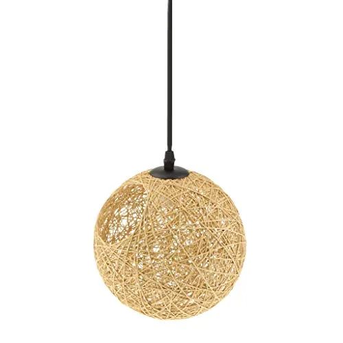 Tubayia Suspension boule en rotin avec douille E27 et câble