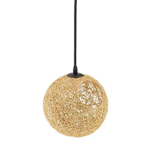 Tubayia Suspension boule en rotin avec douille E27 et câble