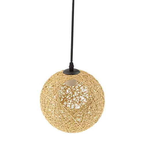 Tubayia Suspension boule en rotin avec douille E27 et câble