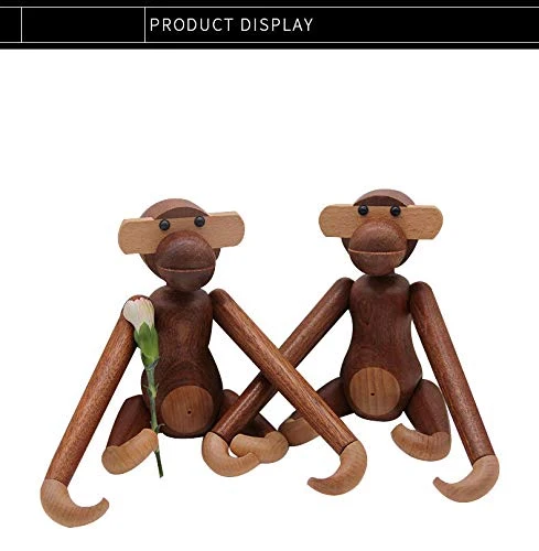 NC Décor à La Maison Suspendu en Bois Singe Poupées Figurine Nordique Sculpture sur Bois Artisanat Animal Cadeaux Décoration Accessoires pour La Maison Salon