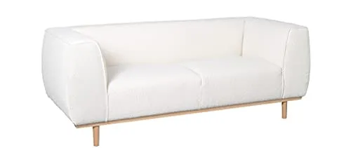 Miliboo Canapé 2-3 Places scandinave en Tissu Effet Laine bouclée écru Morris