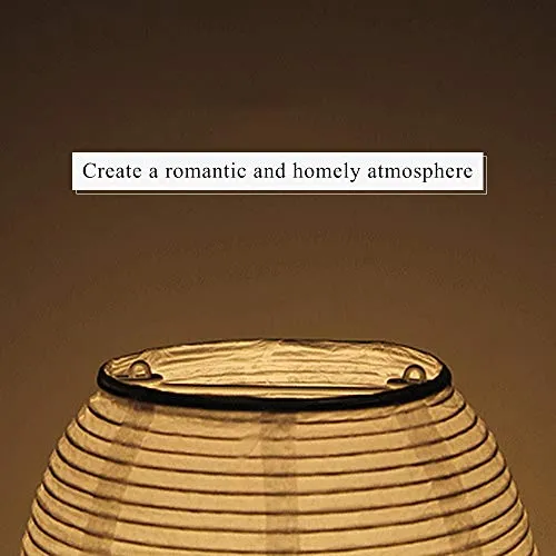 J.SUNUN Lampe de table, lampe de chevet de chambre à coucher de style japonais, petite lampe de table, lampe d’alimentation chaude, lampe créative, lampe de papier de riz, lumière ambiante douce