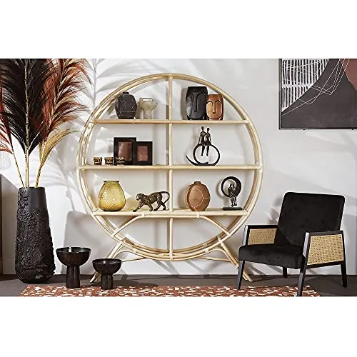 Amadeus Fauteuil Velours Noir et cannage, Unique
