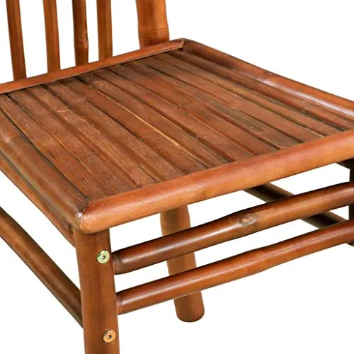 binzhoueushopping Lot de 2 chaises de Salle à Manger Chaise de Cuisine en Bambou Marron 43 x 56 x 98 cm
