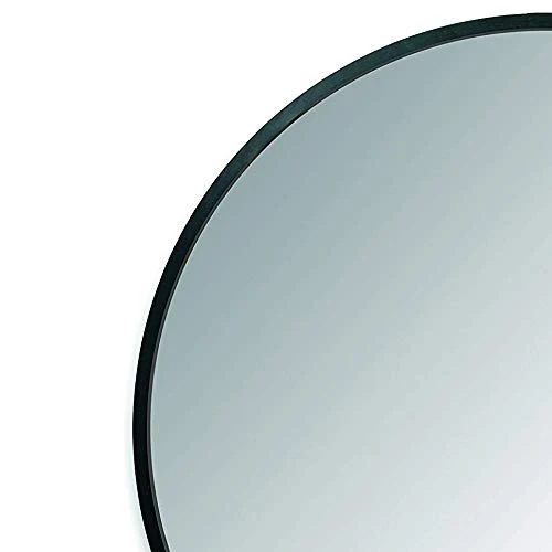 Umbra Hub Miroir Mural Rond Avec Cadre En Caoutchouc Pour Salon, Salle De Bain, Chambre, Entrée et Bien Plus Encore, Noir, 61cm 1008243-040