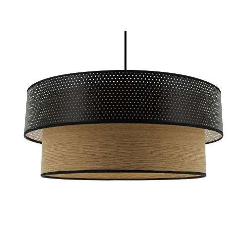 Metropolight ISU3771020 Suspension Double Cylindre, PVC, 60 W, Marron/Noir