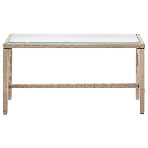 vidaXL Salon de Jardin 4 pcs avec Coussins Mobilier de Jardin Meubles d'Extérieur Mobilier de Patio Mobilier de Terrasse Résine Tressée Beige
