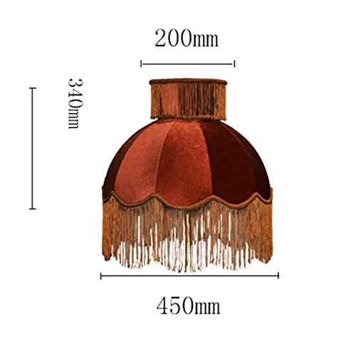 MYYINGBIN Abat-Jour en Tissu De Couleur Caramel Velours avec Pompon, Abat-Jour Fait Main pour Lampe De Chevet Lampadaire, Décor à La Maison