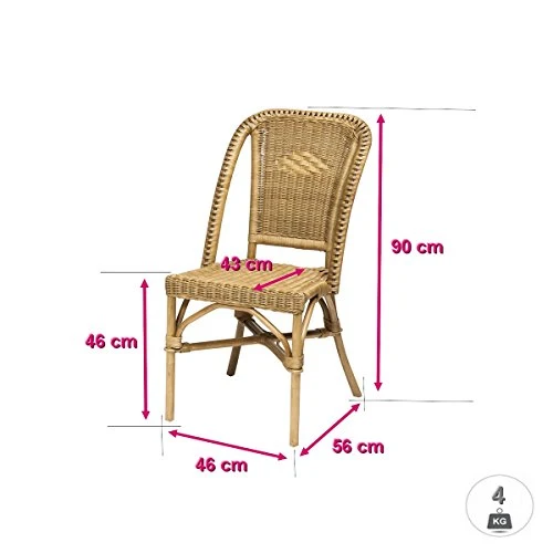 Rotin Design Chaise Selva Miel en Osier fitrit
