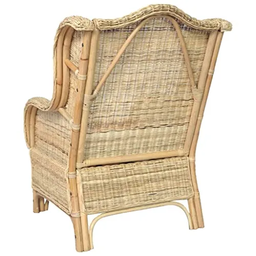 vidaXL Canapé avec Coussin Fauteuil de Salon Chaise de Canapé Salle de Séjour Maison Intérieur Chambre à Coucher Rotin Naturel et Lin