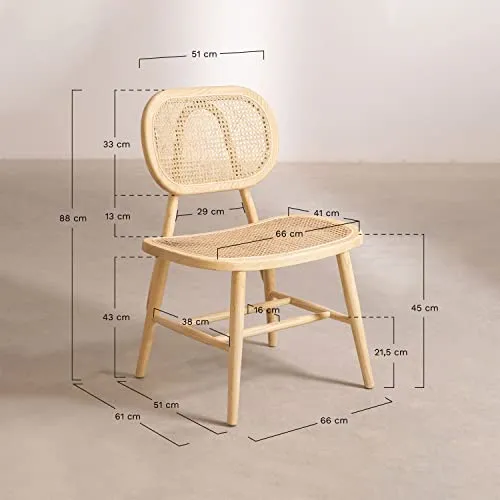 SKLUM Chaise en Bois Leila Noir uni