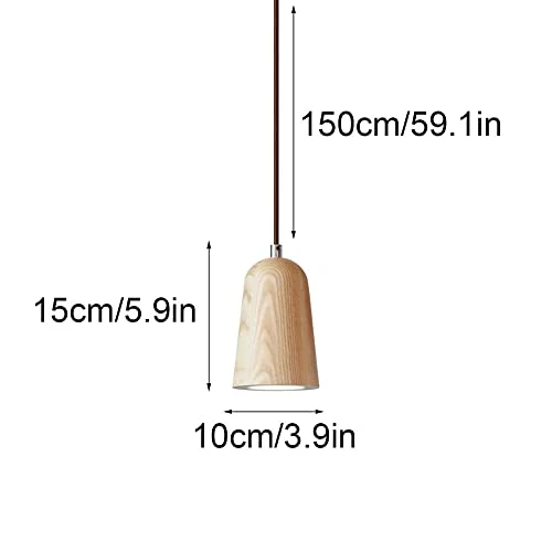TTBDDDYH Lampe à Suspension en Bois à 1 lumière, Suspension en Bois Moderne, Lampe à Suspension cylindrique GU10, Lustre de Ferme Vintage, réglable pour l'éclairage de l'entrée du Hall d'entrée