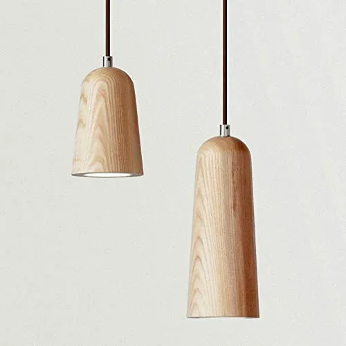 TTBDDDYH Lampe à Suspension en Bois à 1 lumière, Suspension en Bois Moderne, Lampe à Suspension cylindrique GU10, Lustre de Ferme Vintage, réglable pour l'éclairage de l'entrée du Hall d'entrée