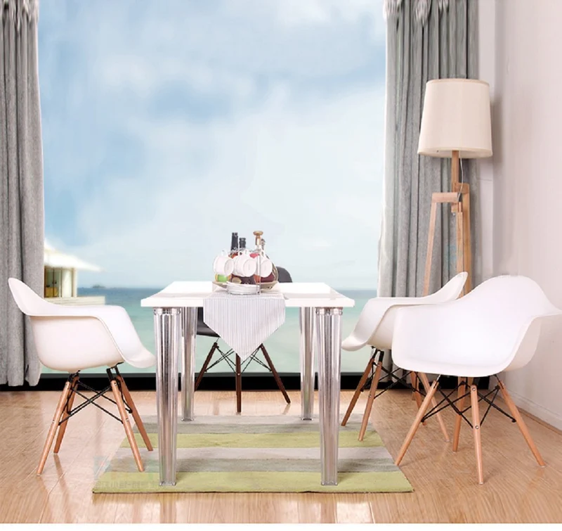 EGGREE Lot de 4 Scandinave Chaises de Salle à Manger Chaise de Salon Chaises de Café Les Fauteuils Lounge Fauteuil de Bureau Meubles,Blanc