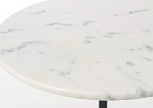 Table De Bistro Ronde Marbre Et Pied Fonte Noir Amadeus