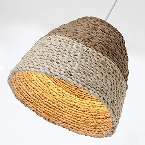 LUSSIOL Lumianire SALTA, Suspension Jacinthe d'eau Naturel, Diam. 34 cm, E27 60W, idéal pour chambre, salon, entrée, appartement