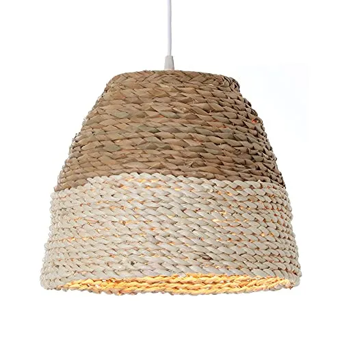 LUSSIOL Lumianire SALTA, Suspension Jacinthe d'eau Naturel, Diam. 34 cm, E27 60W, idéal pour chambre, salon, entrée, appartement