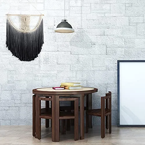 Tapisserie Murale Macramé Tenture Murale Tapisserie en Macramé Tapisserie Tissée Bohème en Coton pour Décoration de Maison Dortoir D'Appartement - 45*55cm (noir)