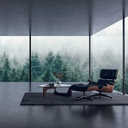 Fauteuil et Ottoman de mi-siècle, Chaise Moderne au Design Classique, Bois de Palissandre en Cuir à Grain supérieur, Version Grande