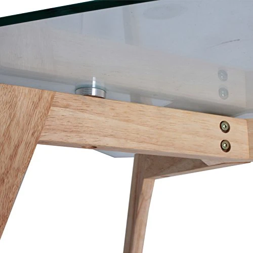 Marque Amazon - Movian HD3801 Table en Verre, Bois, Transparent-Marron, 110 x 60 x 45 cm