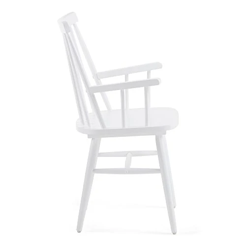 Kave Home - Chaise de Salle à Manger Tressia en Bois Massif de Caoutchouc Naturel et Finition Blanche