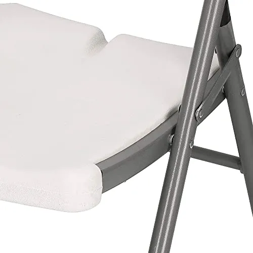 SKYLANTERN Lot 4 Chaise Pliable Blanches 44x46x50 cm - 4X Chaise Pliante Noire Robuste - Lot de 4 Chaise Pliante Confortable Pratique pour Jardin, Mariage, Camping
