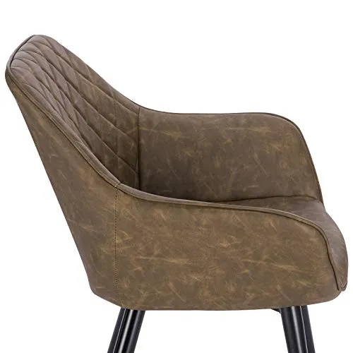 WOLTU BH251dbr-1,1 Chaise de Salle à Manger Moderne Chaise de Cuisine en Similicuir et métal,Brun Foncé