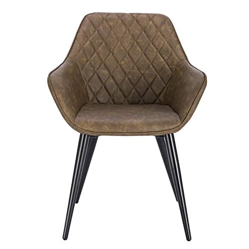 WOLTU BH251dbr-1,1 Chaise de Salle à Manger Moderne Chaise de Cuisine en Similicuir et métal,Brun Foncé