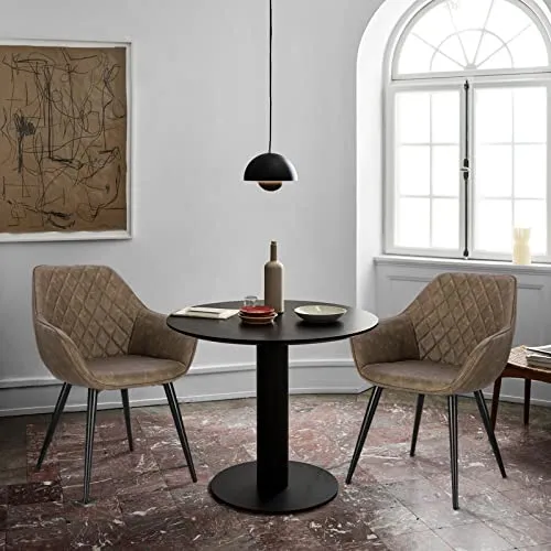 WOLTU BH251dbr-1,1 Chaise de Salle à Manger Moderne Chaise de Cuisine en Similicuir et métal,Brun Foncé