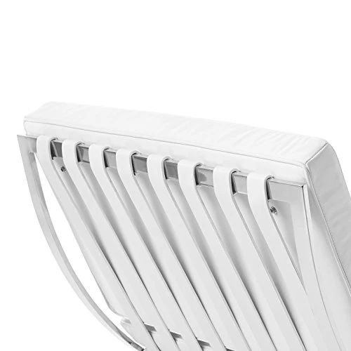 Chaise Barcelona - Cuir de qualité supérieure inspiré par Mies van de Rohe (Blanc)
