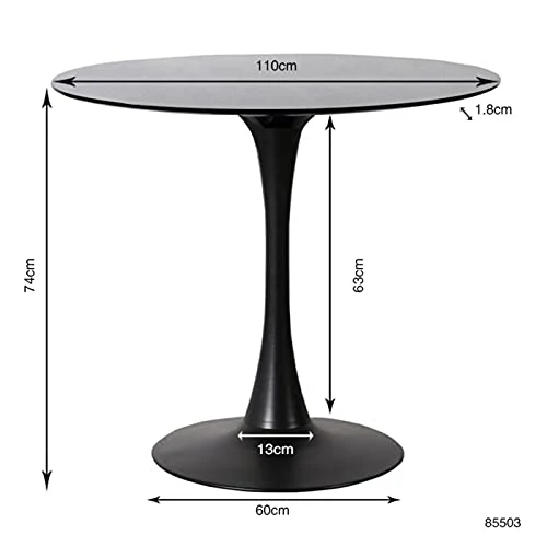 Table Schickeria 110cm Noire Kare Design