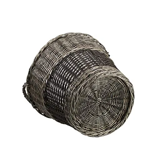 Panier en Osier Ronde Multicolore (Gris et Noir)