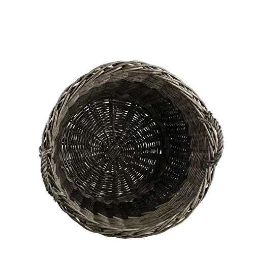 Panier en Osier Ronde Multicolore (Gris et Noir)