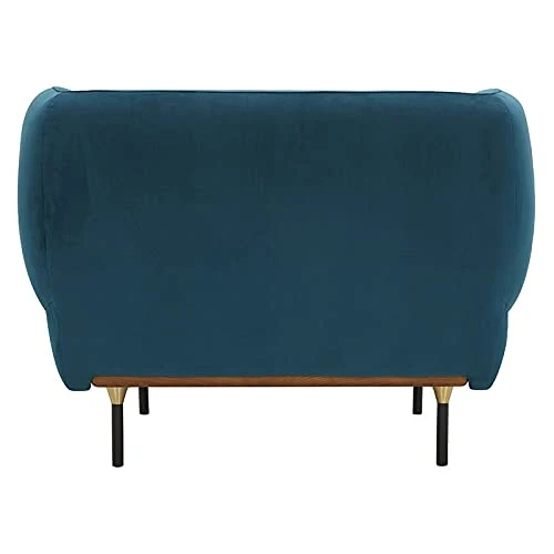 Fauteuil Velours Bleu Canard Isée Atmosphera - Bleu Canard